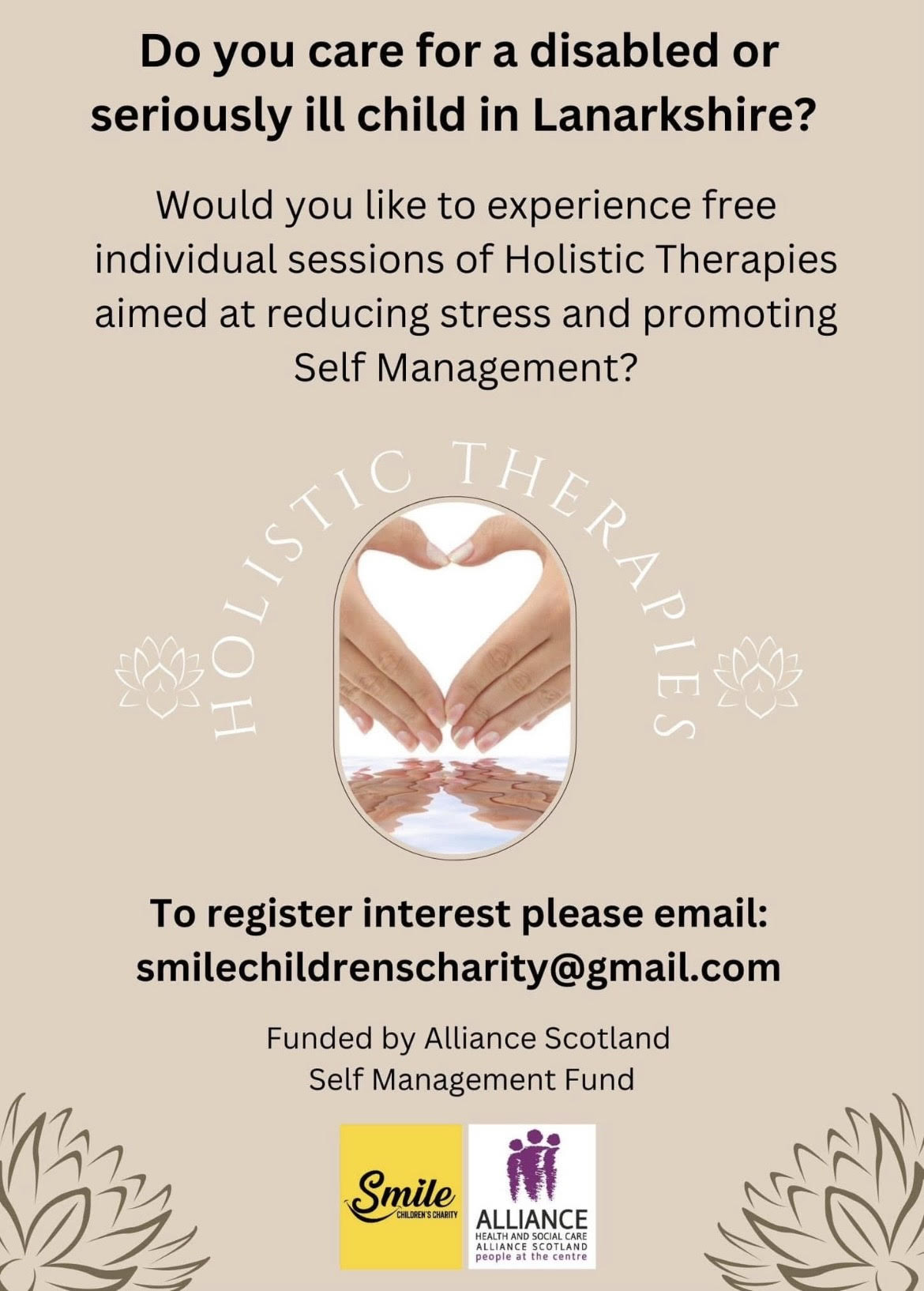 Free Holistic Therapies for Parent/Carers