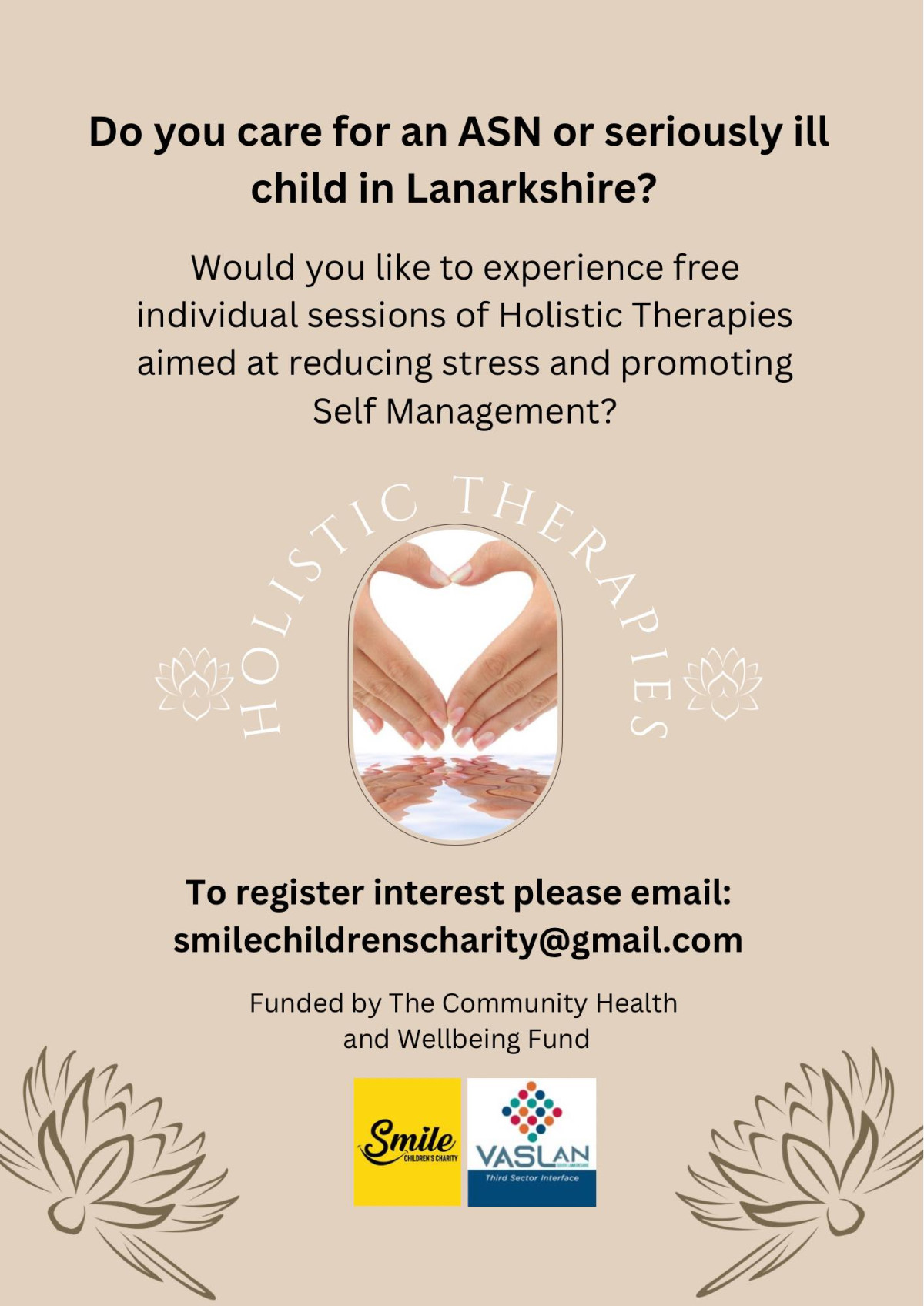 Free Holistic Therapies for Parent/Carers